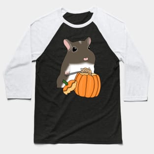 Gerbil carving pumpkin (cute brown gerbil Halloween costume) Baseball T-Shirt